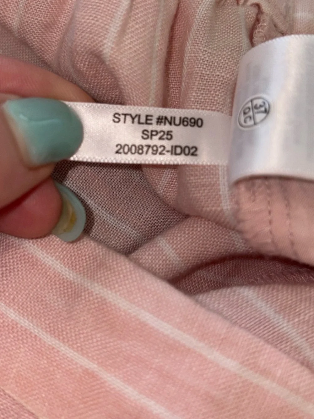 Madewell The Easy Pull-On Pant in 100% Linen Size Large Pink White Stripes - Picture 7 of 8